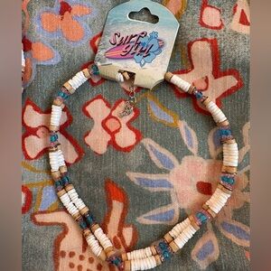 3/$10 Vintage NWT Y2K Surf Girl Beaded Shell Necklace | Handmade